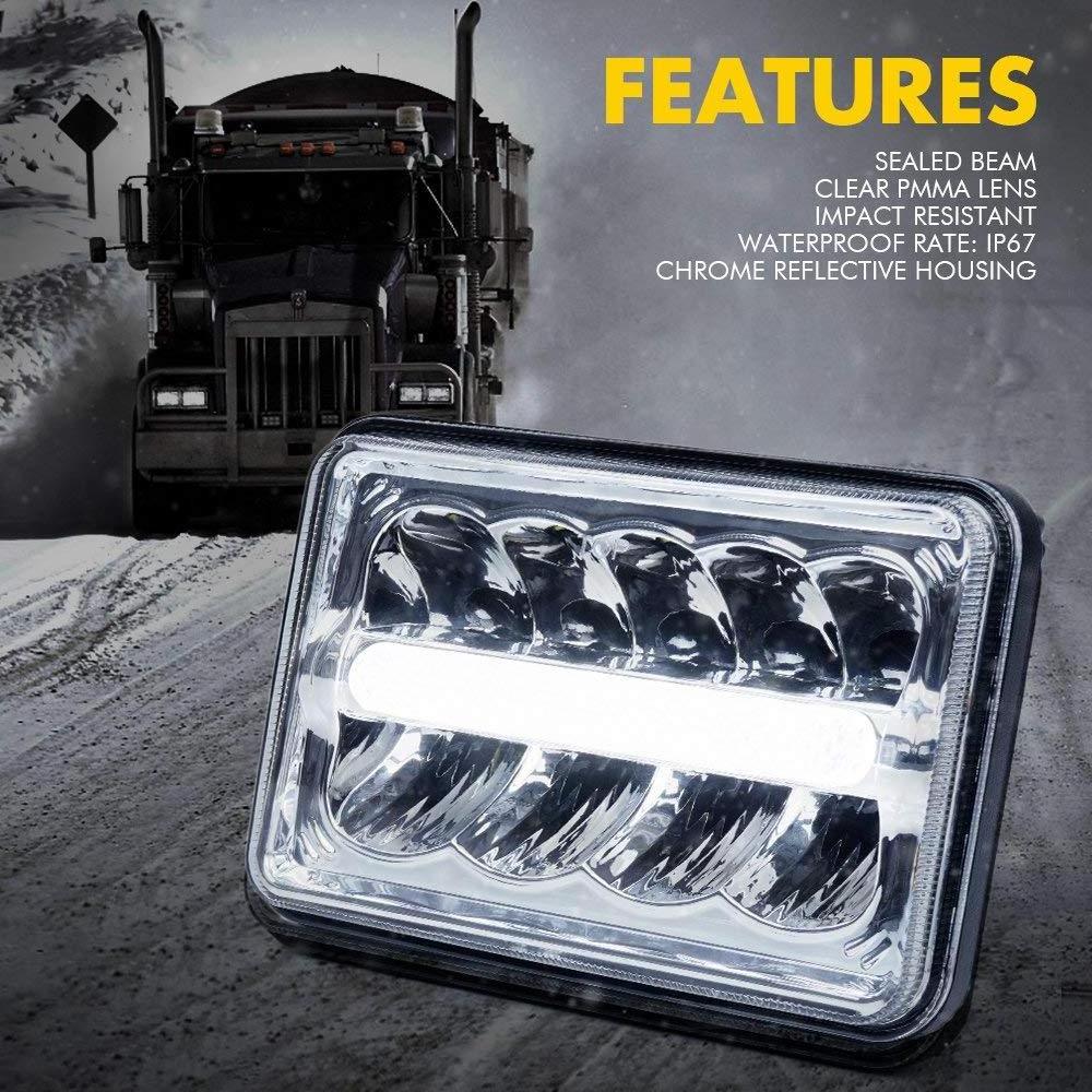 Rectangular led truck headlights 4x6inch Spot light light work light