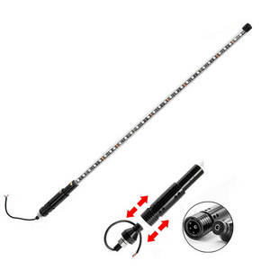 Waterproof led flag pole light dancing RGB colors Remote control whip antenna for atv utv buggy rzr off road car