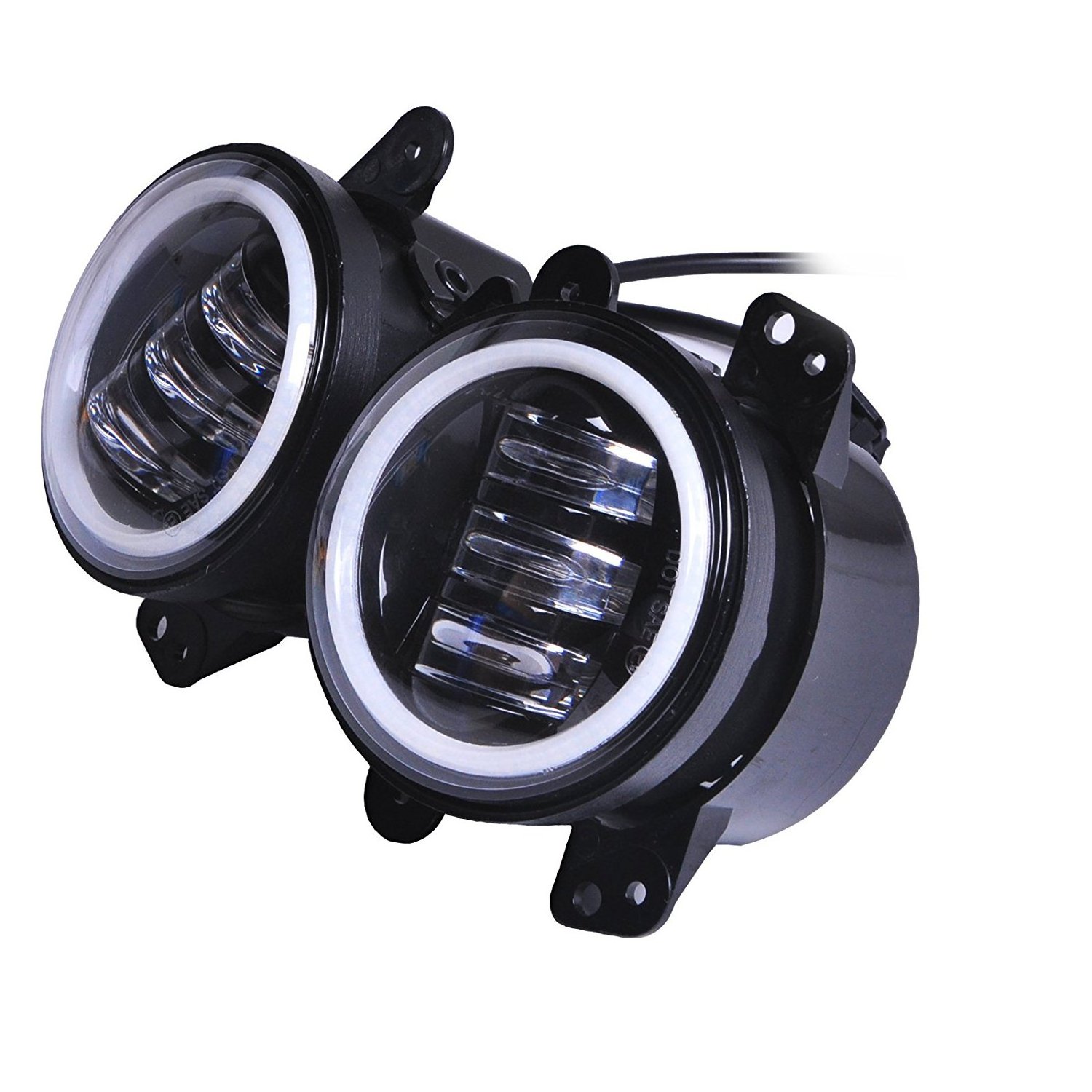 4inch 30W Halo Angel Eye fog lights for Jeep Wrangler JK with white DRL App control foglamp RGB color change headlight