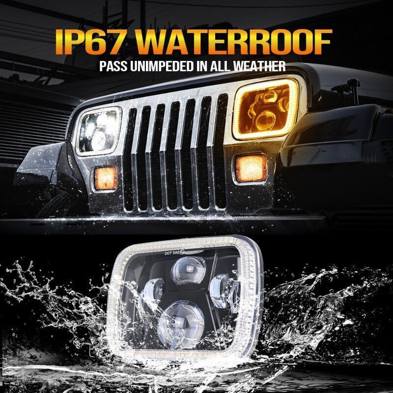 2pcs RGB Square 5x7 inch Led Headlights for 1995 1996 1997 Toyota Tacoma Accessories Led Lights for Toyota Tacoma Parts