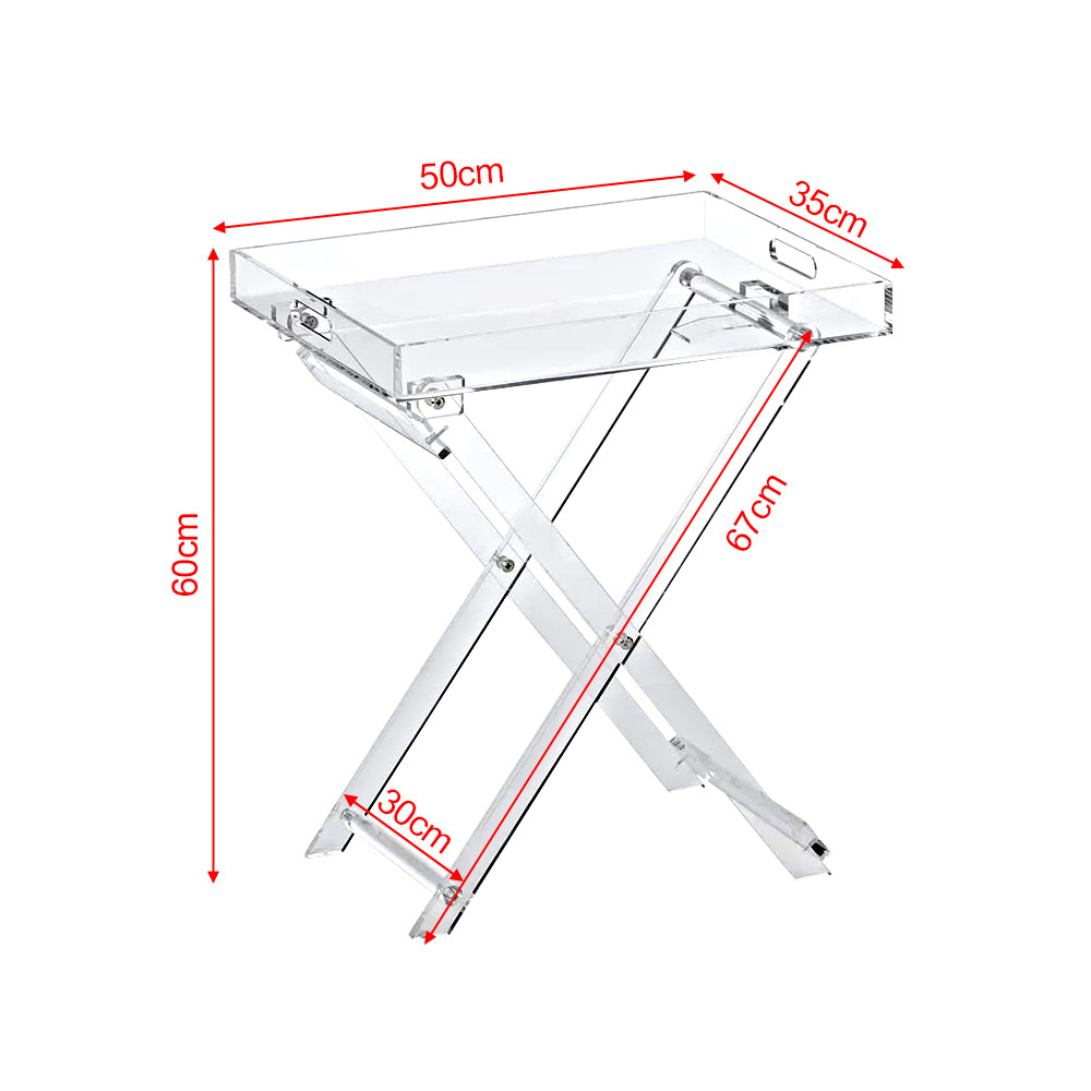 Custom luxury Modern Style clear folding coffee table portable clear Acrylic Folding Table