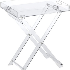 Custom luxury Modern Style clear folding coffee table portable clear Acrylic Folding Table