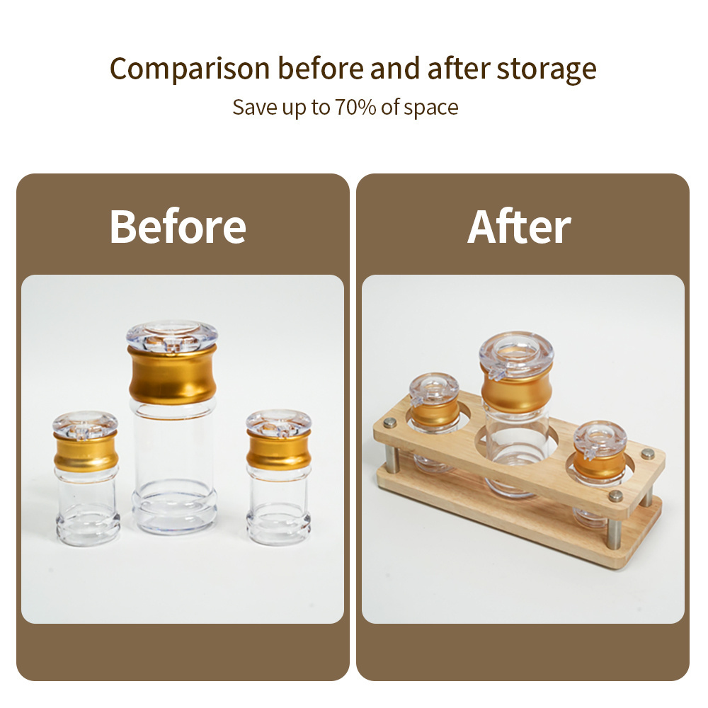 Appliances Kitchen Logo Laser Shelves Wooden Condiment Container Bottle Seasoning Box Bamboo Spice Rack