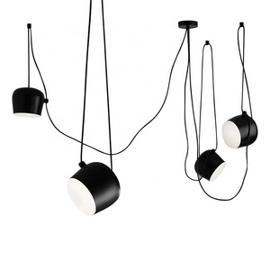 Creative Multi-head Iron Black White Spider Industrial Modern Designer Drum LED Pendant Lights