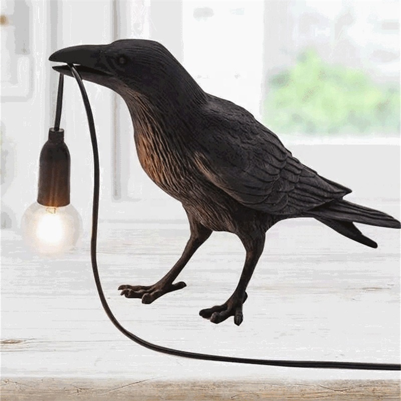 Resin crafts custom bird table lamp led lamp living room deco bedroom lamps indoor lighting lights home decor wall figurines