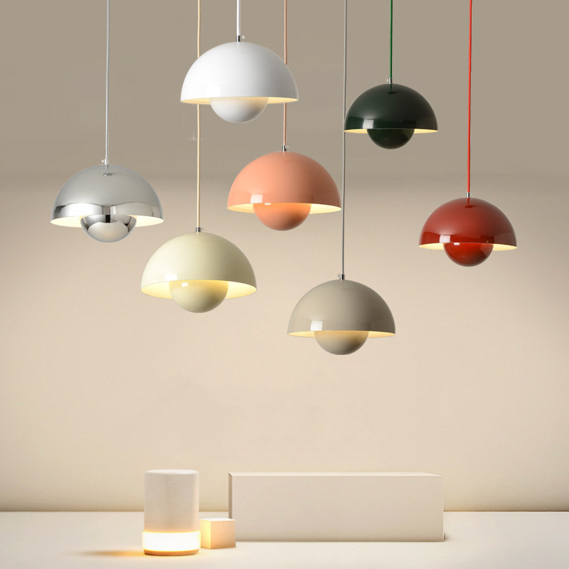 Modern Nordic Home Decor Interior Designer LED Lighting Fixture Dome Pendant Light for Living Room