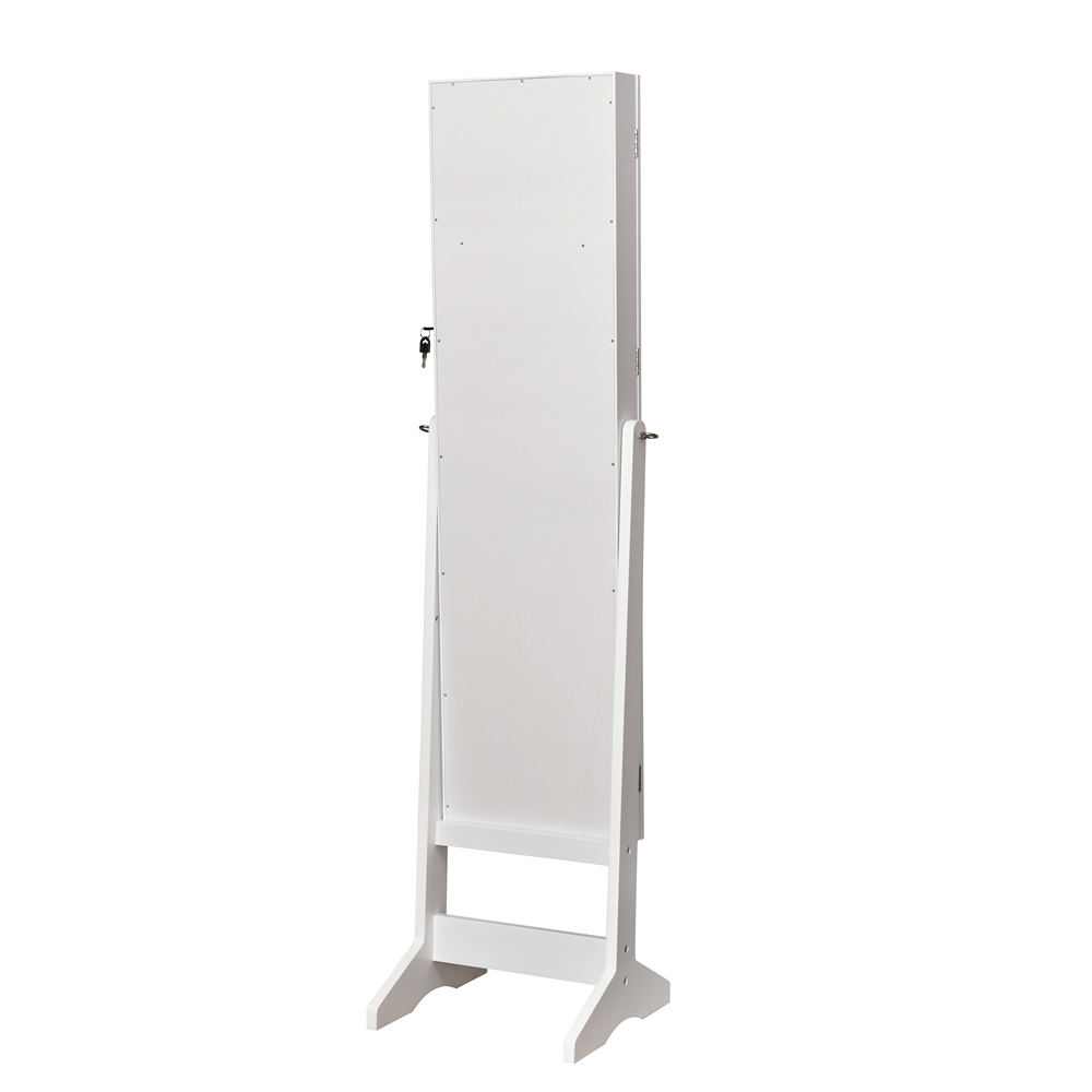 Free standing full length modern wooden narrow frame mirrored jewelry cabinet with simple design for wholesale