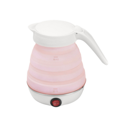 600ml Dual Voltage Electric Kettle Food Grade Silicone Travel Foldable Separable Power Cord Keep Warm Household