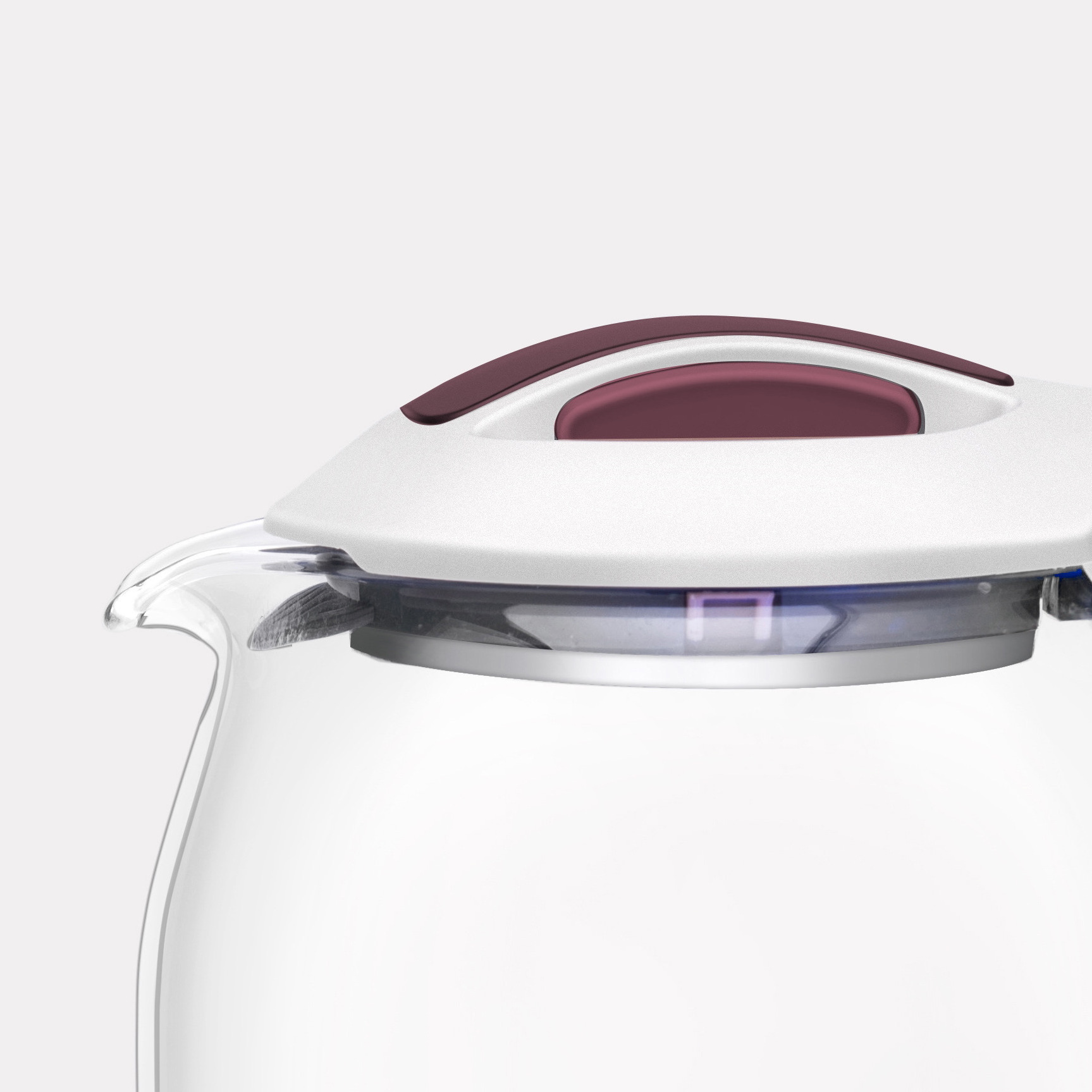 Stainless steel kettle LED displays the temperature of the kettle Clear glass kettle 1.8L