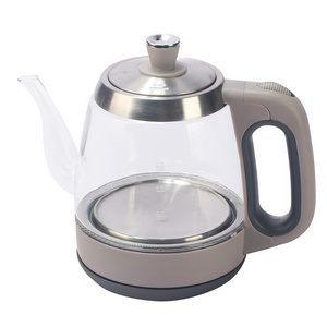 glass small 1.2L green electric cow goose neck heating kettle hot switch for boiling water tea