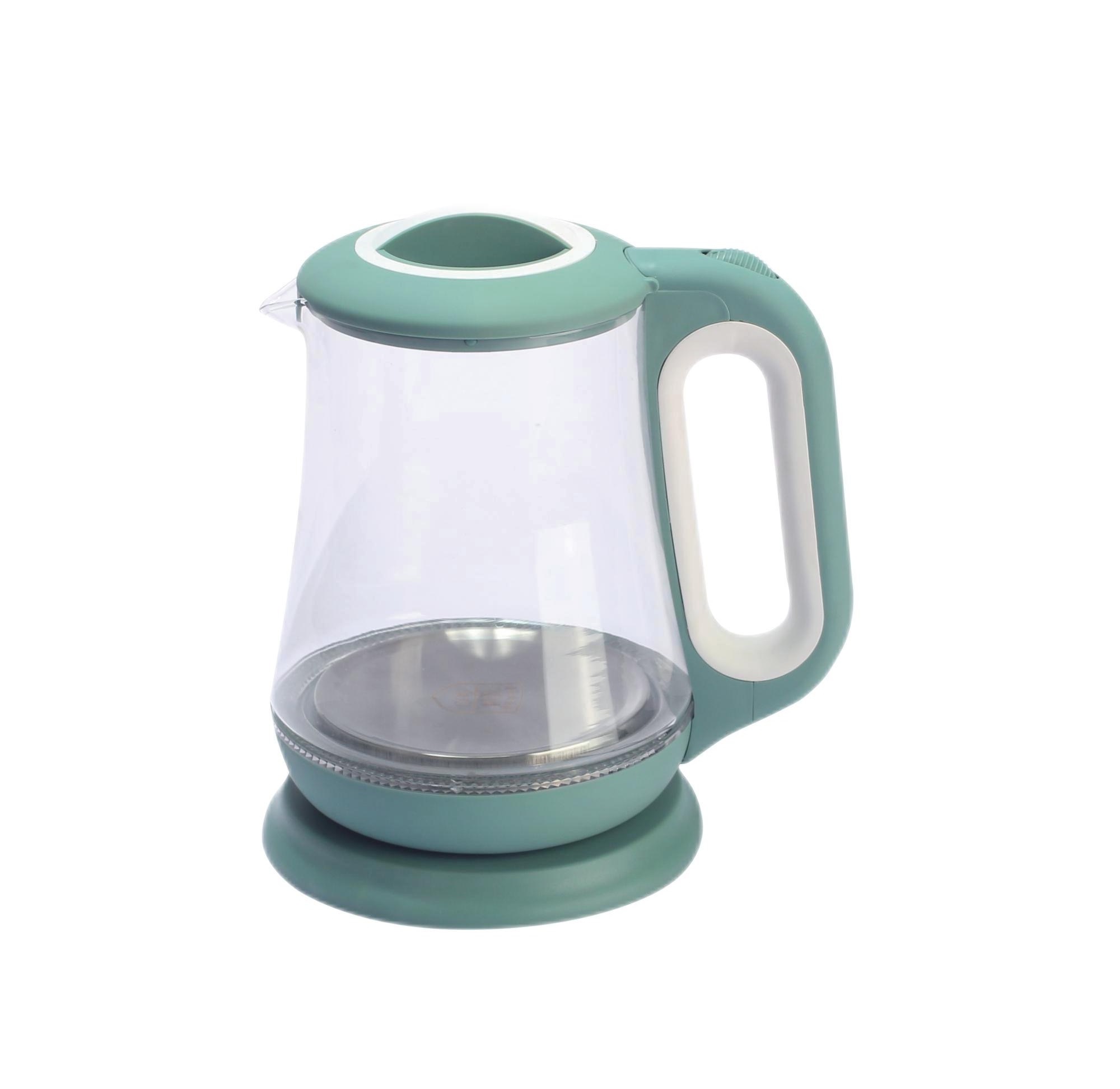 2.0L yellow Kettles Glass Electric Kitchen Glass Tea Electric Kettle With LED Light