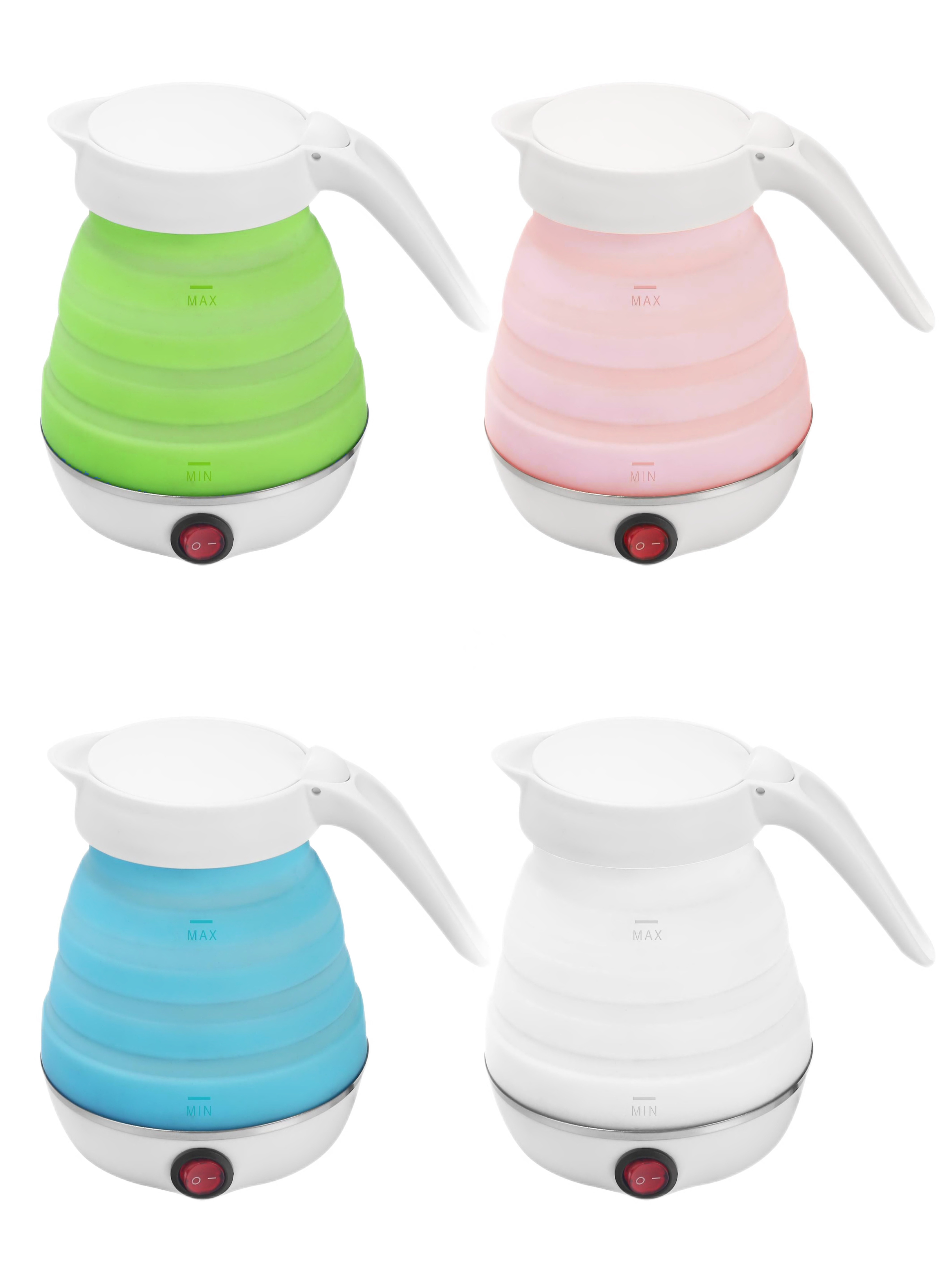 hot selling travel foldable kettle mini folding electric kettle collapsible silicone outdoor portable kettle