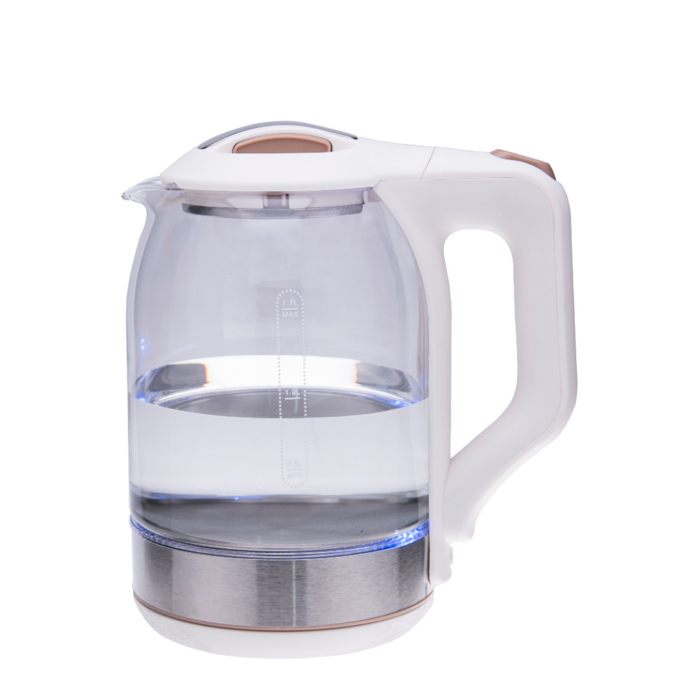 Stainless steel kettle LED displays the temperature of the kettle Clear glass kettle 1.8L