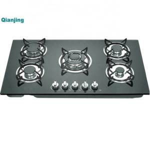 Glass Panel cooktop table top 5 Hobs infrared gas stove burners gas cooker  hot selling gas hob 5 burners