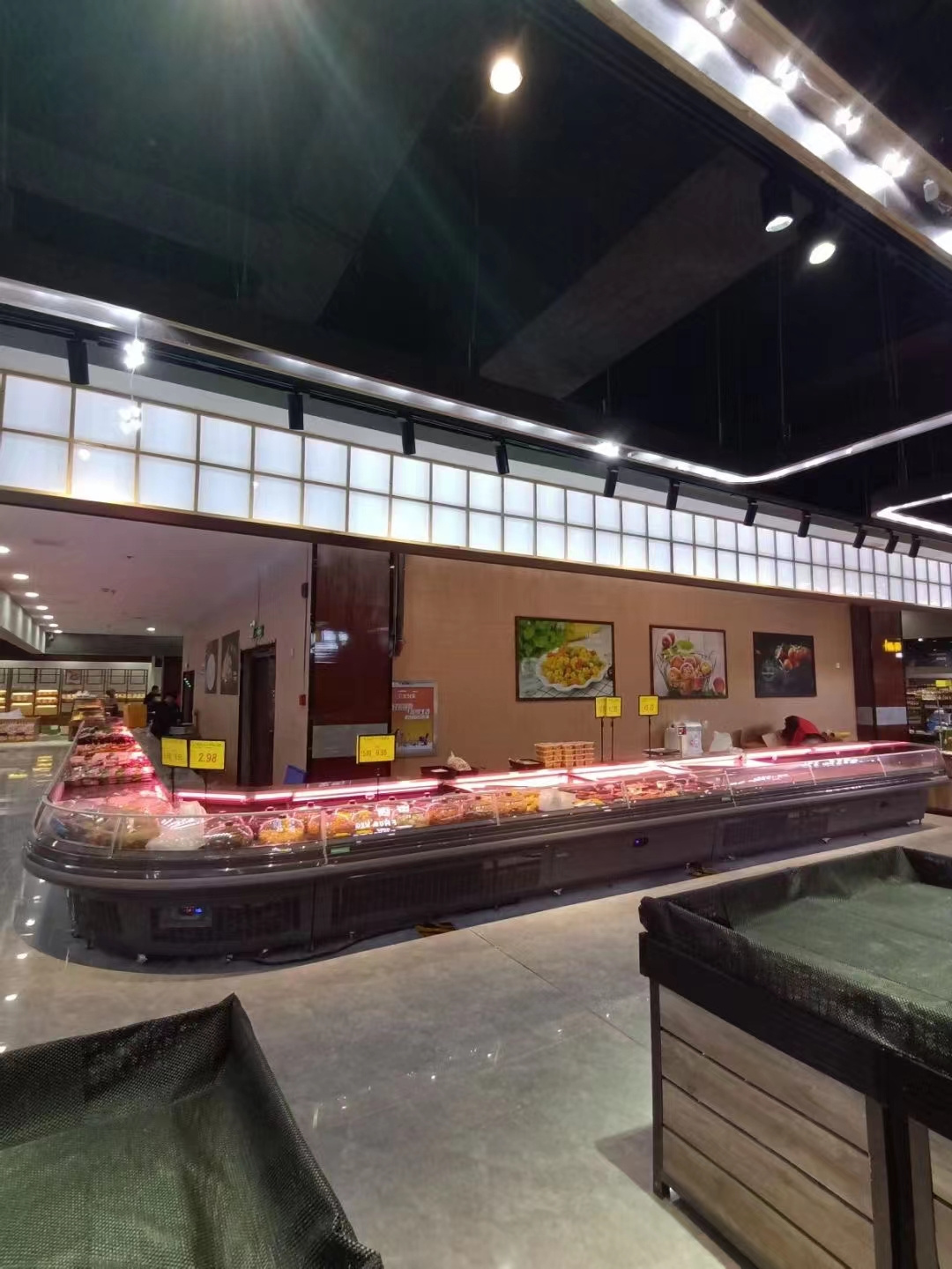 luxury fresh meat display meat cooler plug in supermarket fresh meat display for butcher shop