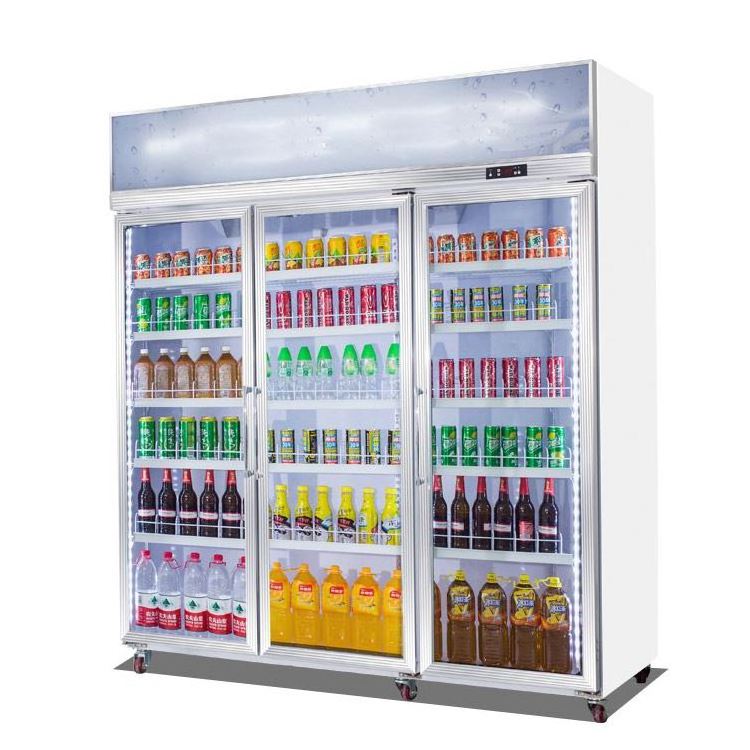 Vertical beverage display chiller commercial refrigerator for fruits and vegetables red bull cooler