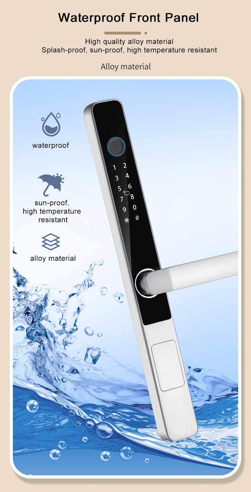 Wholesale S608 Waterproof TTlock Tuya APP Sliding Doorlock Password Fingerprint Key Card Smart Aluminum Door Lock