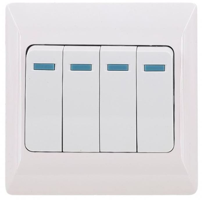 Electrical supplies piano switch 4 Gang big button wall switches