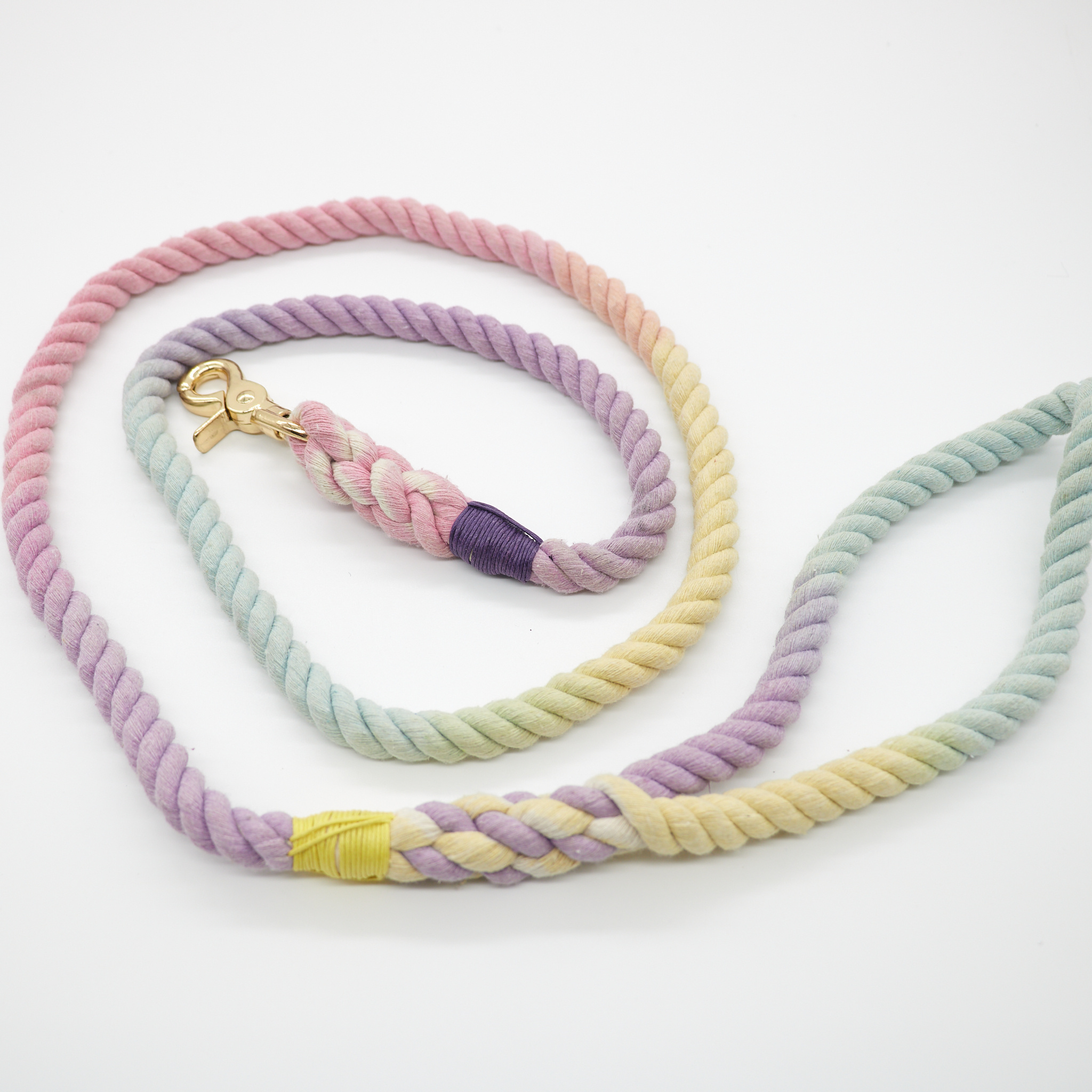 Cotton Braided Rope Pet Leash Dog and Cat Leash Collar with Colorful Cotton Rope and Heavy Duty Clasp Carabiner