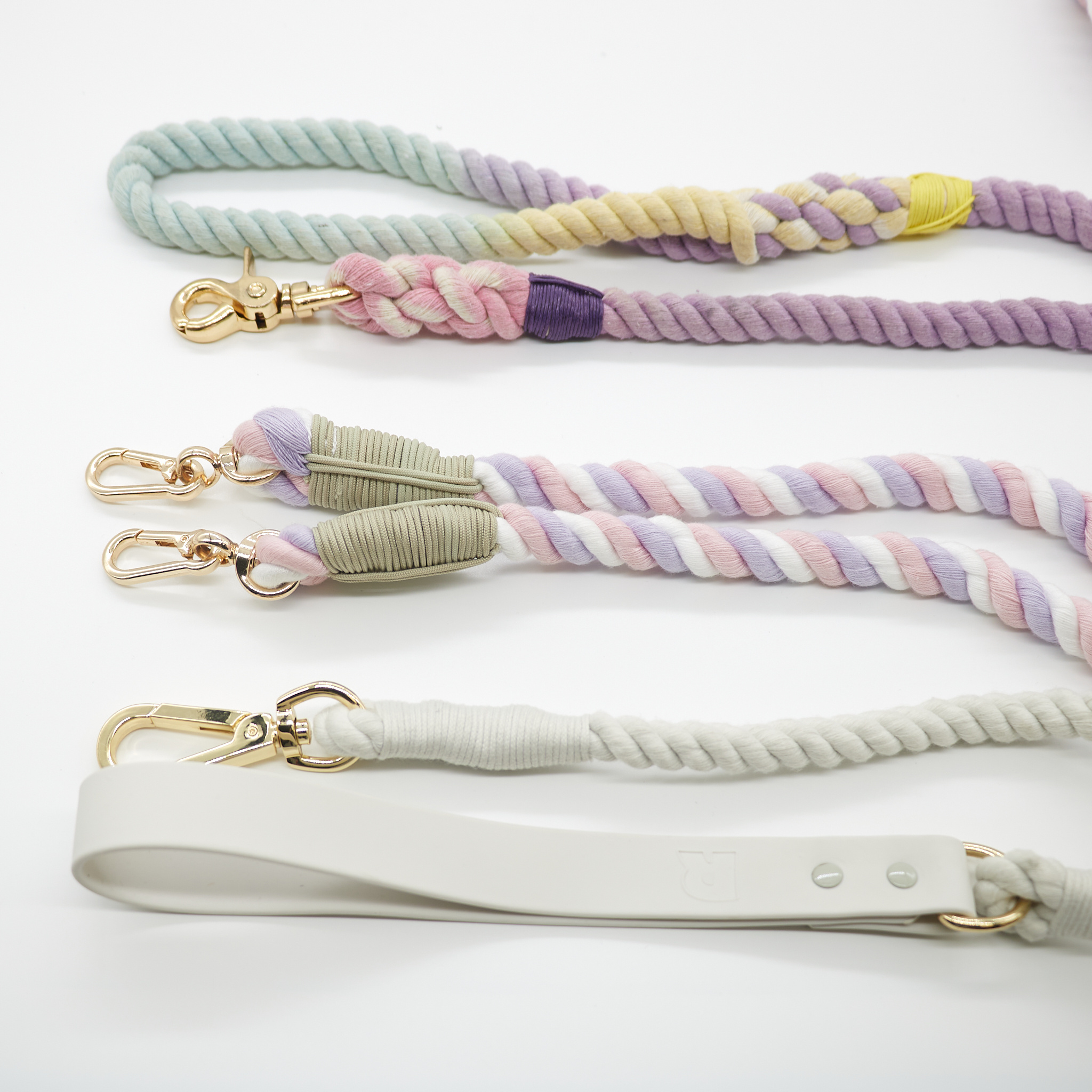 Cotton Braided Rope Pet Leash Dog and Cat Leash Collar with Colorful Cotton Rope and Heavy Duty Clasp Carabiner