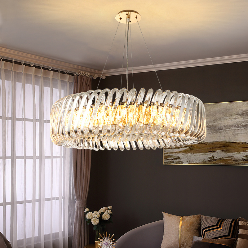 Crystal Pendant Chandelier Lighting Flush Mount LED Ceiling Light Fixture Pendant Lamp for Dining Room Bathroom Bedroom