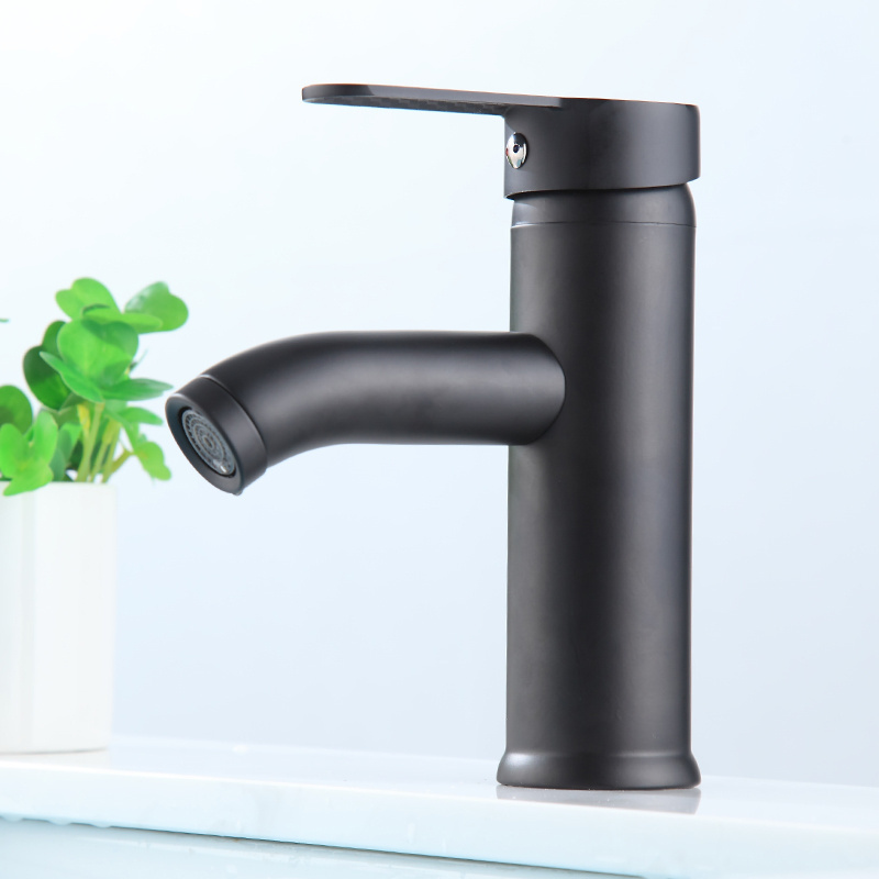 black faucet Stainless Steel lavatory faucets for bathroom Single Hole water mixer tap bathroom basin faucet