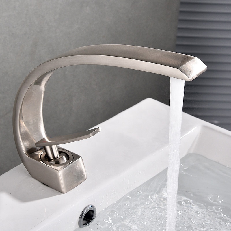 new Basin Faucet Brass Chrome Faucet Brush Nickel Sink Mixer Tap Vanity Hot Cold Water Bathroom sink faucet