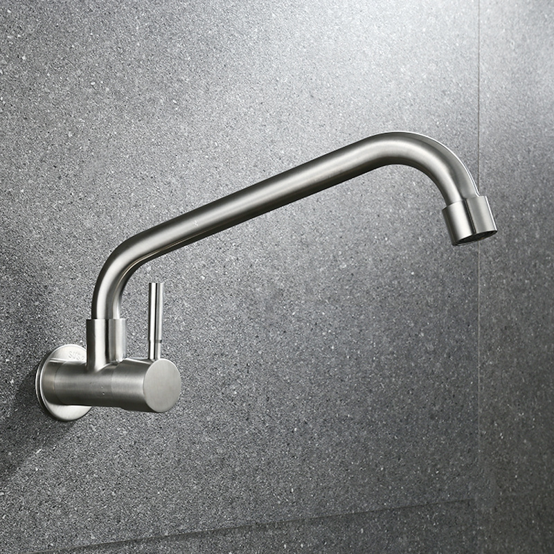 Kitchen faucet only cold water wall mounted Stainless Steel kitchen sink tap only cold faucet