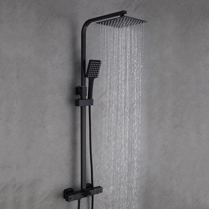 Thermostatic Bathroom Shower Faucet Set Brass tub spout Bathtub Shower Crane Thermostatic Taps thermostatic Black shower set