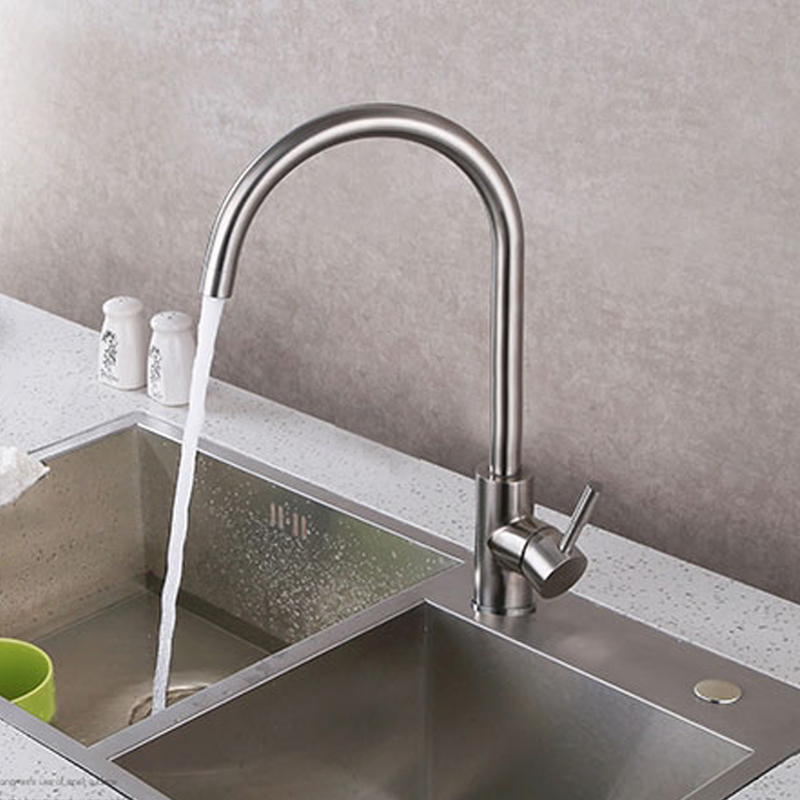 WRAS Certificated 304 Kitchen Faucet Sink Tap With Single Handle 304 Stainless Steel Kitchen Sink Faucet