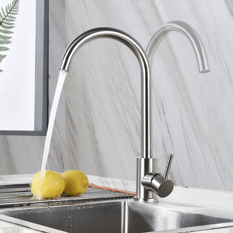 WRAS Certificated 304 Kitchen Faucet Sink Tap With Single Handle 304 Stainless Steel Kitchen Sink Faucet