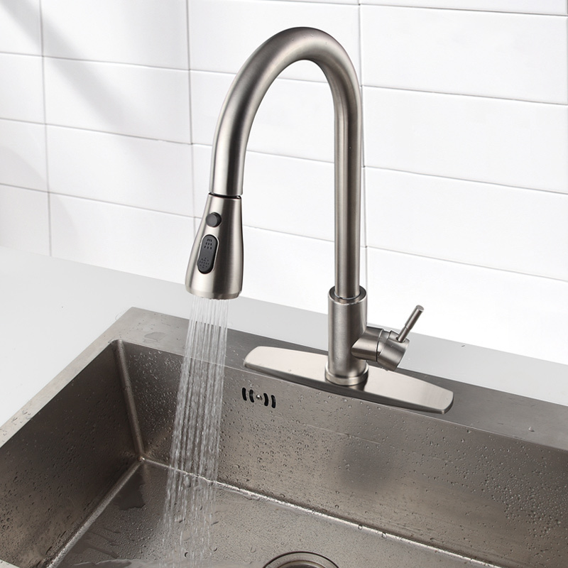 kitchen faucet 304 Stainless Steel Pull Out pull down kitchen mixer Sink Kitchen Faucets With Sprayer