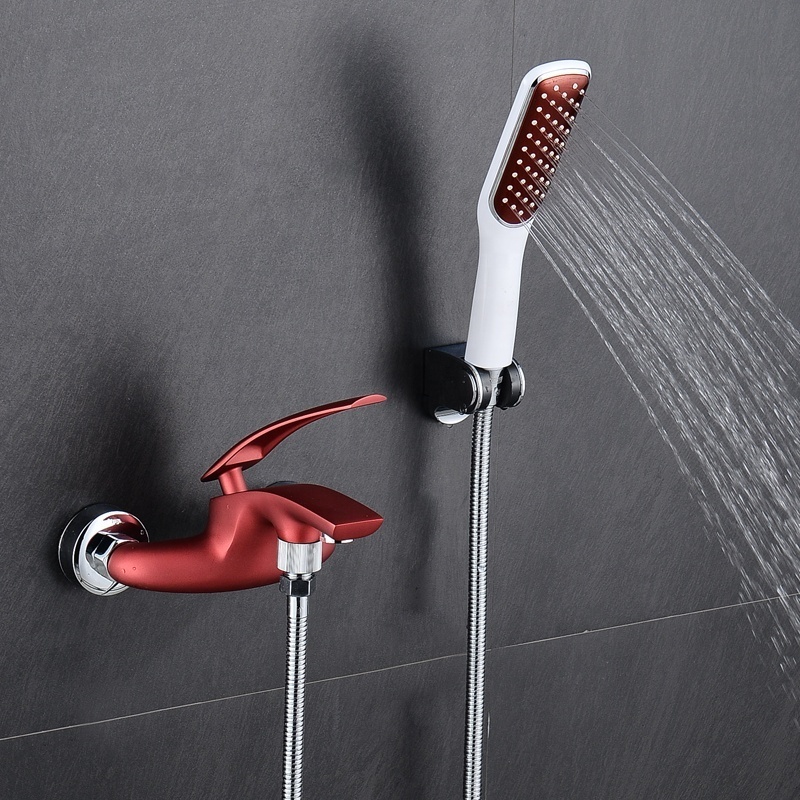 Simple Bathroom Shower Set Chrome Brass Bathtub Faucet Wall Mounted Shower Faucet kit