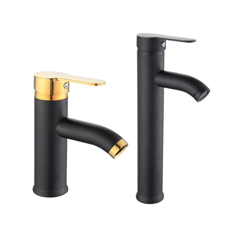 Bathroom faucet Single Hole Stainless Steel Basin faucet Hot cold water mixer tap