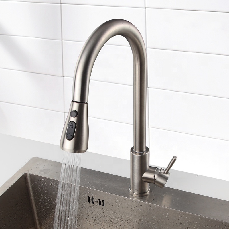 2021 kitchen faucet stainless steel 304 water tap modern kichen kitchen taps brass pull out sprayer kitchen mixer sink faucets