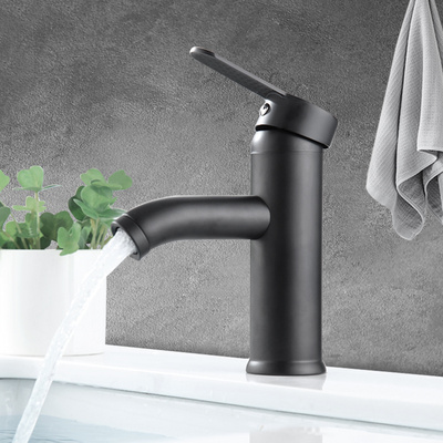 black faucet Stainless Steel lavatory faucets for bathroom Single Hole water mixer tap bathroom basin faucet