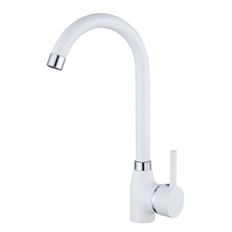 Luxury Design Kitchen Faucet Tap 8571 Single Hole 360 Degree white kitchen faucet