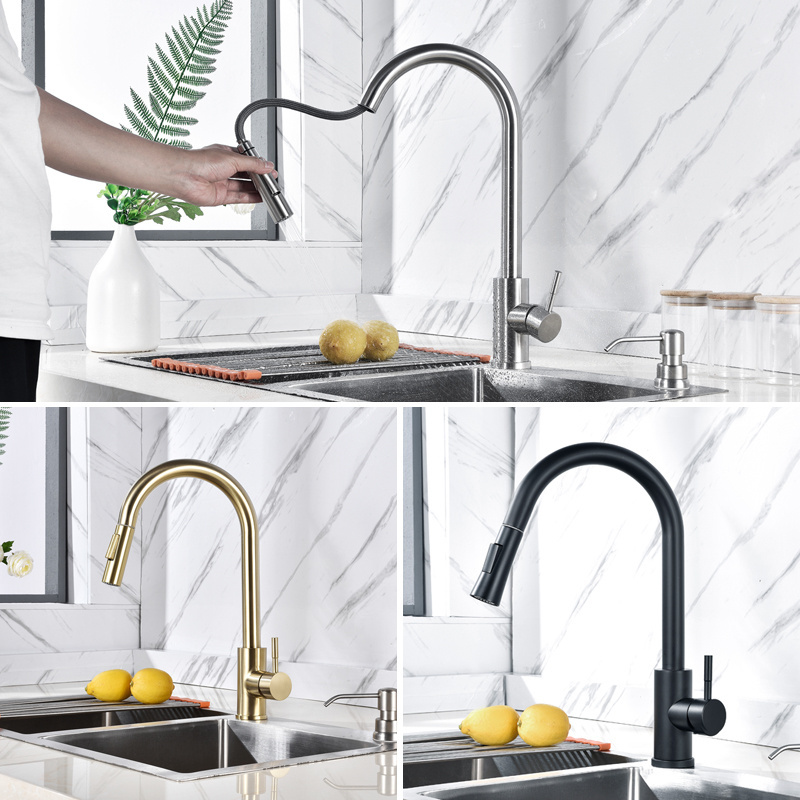 Matte Black Touch Sensor Kitchen Faucets Sensitive Touch Control Mixer Tap Kitchen Faucet 360 Rotation Hot Cold Tap touch faucet