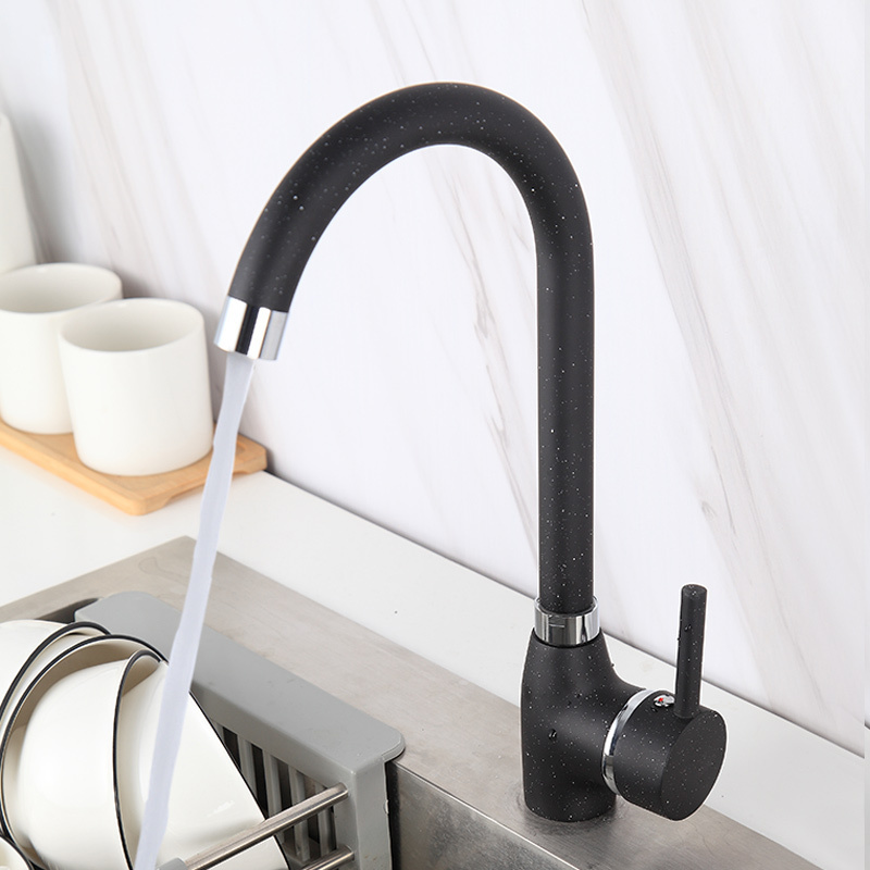 Luxury Design Kitchen Faucet Tap 8573 Single Hole 360 Degree black kitchen faucet