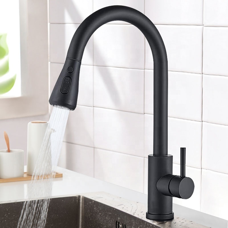 2022 sus304 kitchen faucet water tap modern kichen kitchen taps brass pull out sprayer kitchen mixer sink faucets