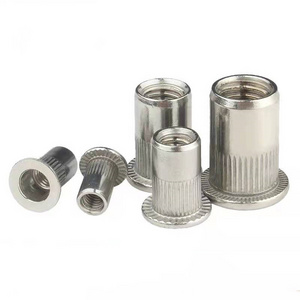 M3-M20 Stainless Steel Rivet Nut knurled flat head Insert  blind rivet nut