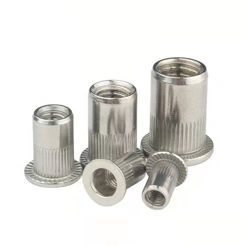 M3-M20 Stainless Steel Rivet Nut knurled flat head Insert  blind rivet nut