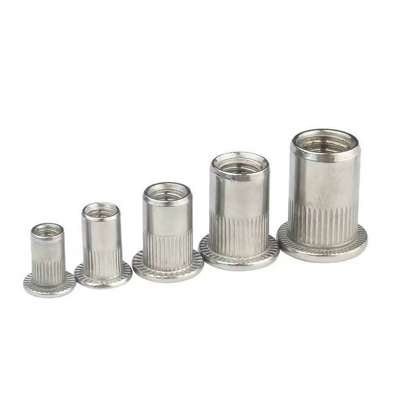 M3-M20 Stainless Steel Rivet Nut knurled flat head Insert  blind rivet nut