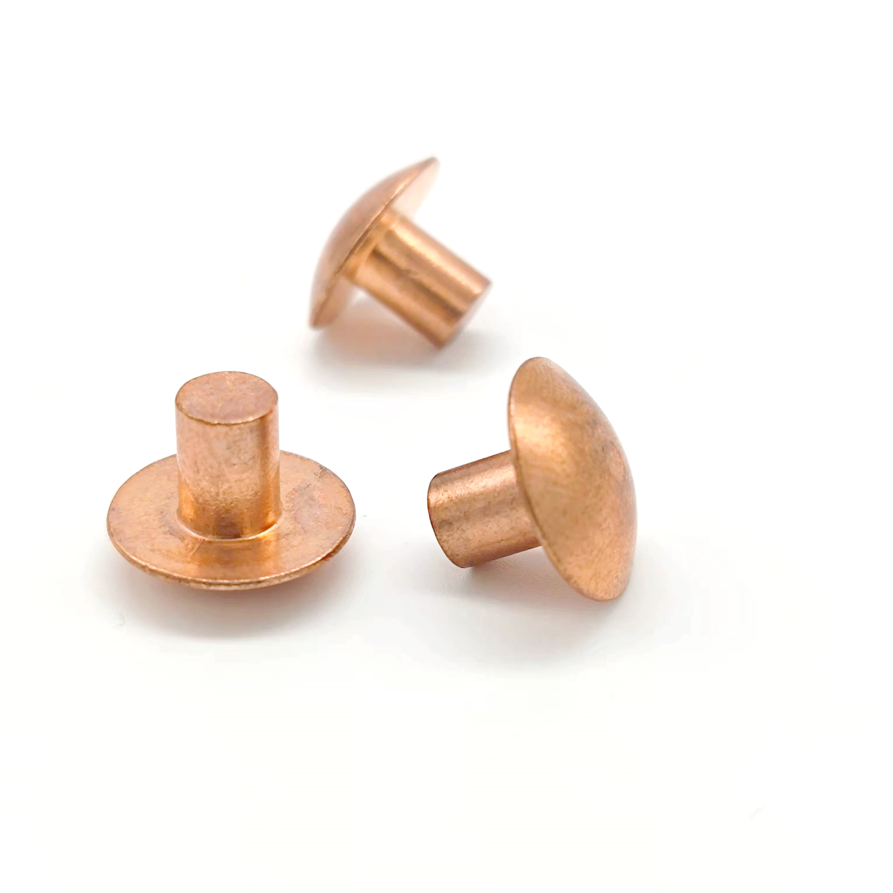 High quality dome head solid brass rivets m4 copper round head solid rivet