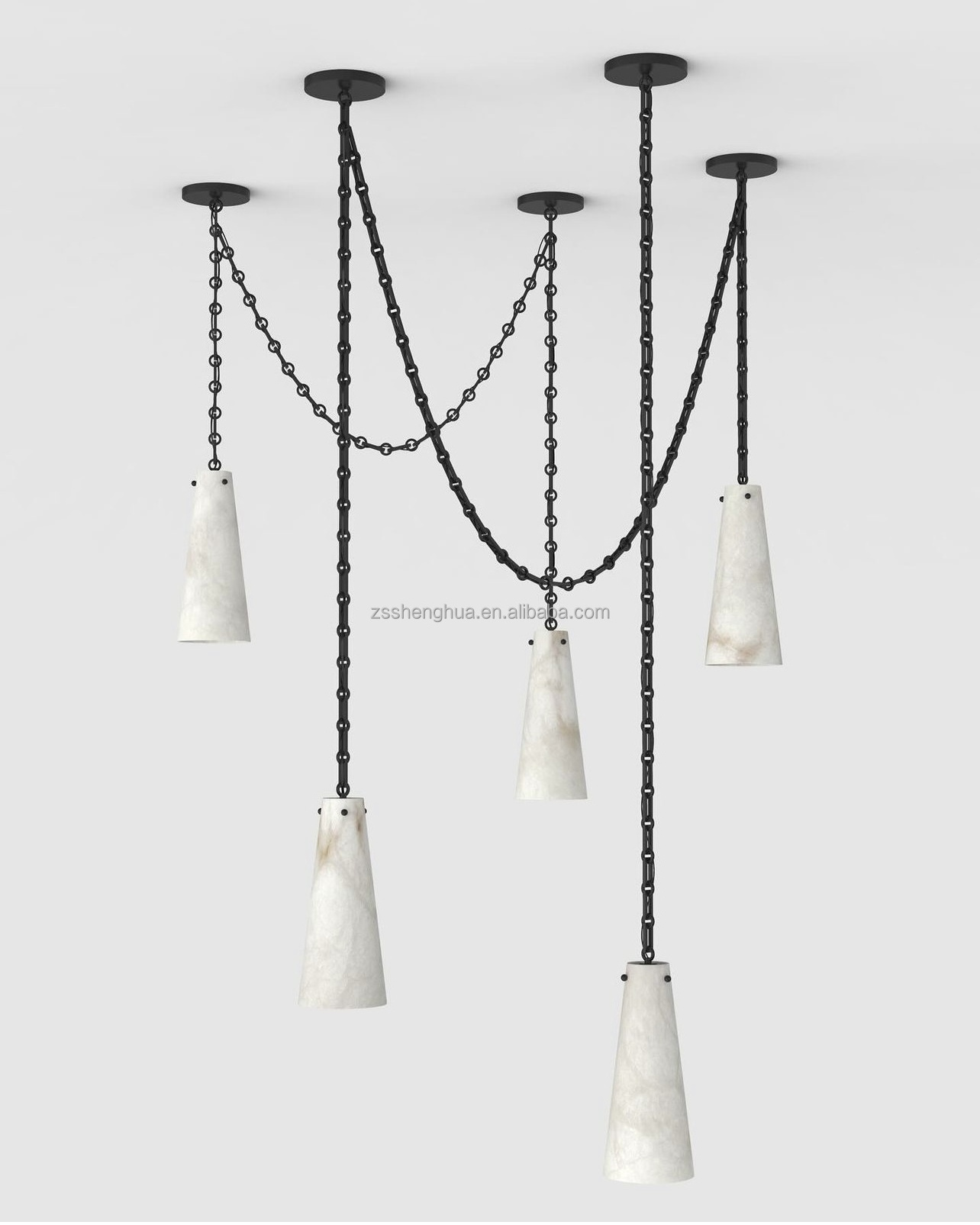 Marble lighting ring chandelier alabaster nordic style modern design lighting alabaster chandelier