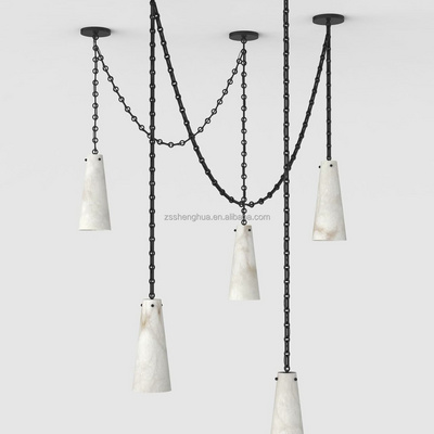 Marble lighting ring chandelier alabaster nordic style modern design lighting alabaster chandelier