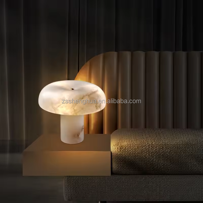 Marble table lamp New Design Color Simple Style Marble Mushroom Desk Lighting Best Sellers Product Alabaster Lamp