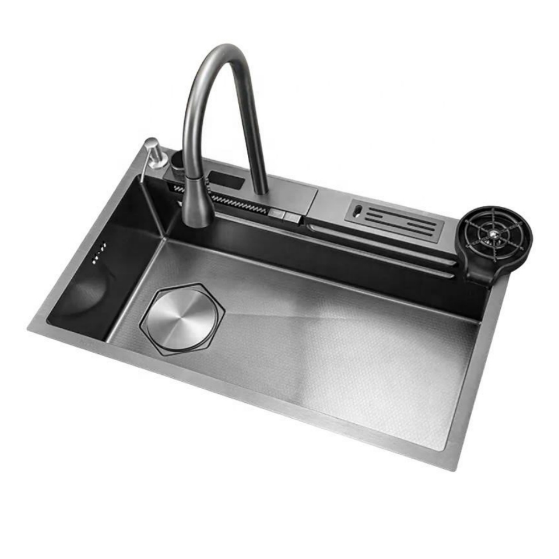 Black and Gray High End Sink Two Bowls Kitchen Sinks 304 Stainless Steel Modern kitchen sink stainless steel price 3 years