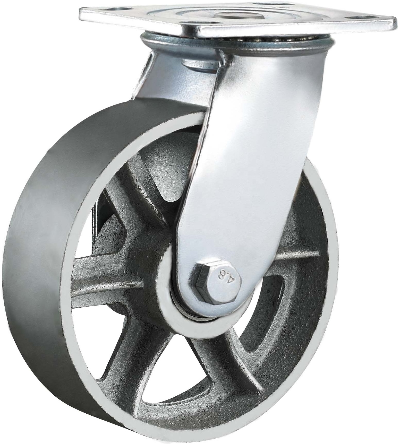 Caster Wheel Cast Iron Heavy Duty Rigid 8 Inch Standard Solid Wheels 2 Inch Accept Vintage Casters Roller Bearing Galvanized