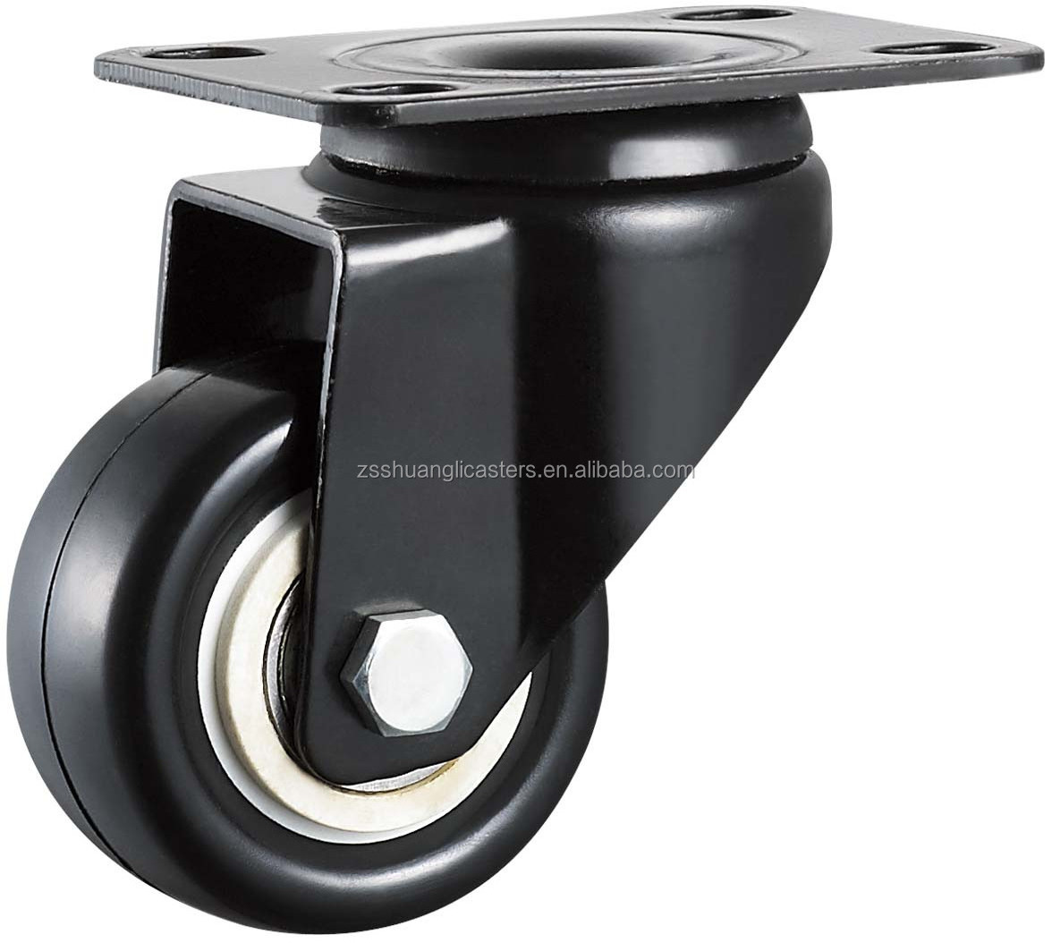 Furniture Caster 50mm Swivel PU wheel with lock 2 inch ball bearing hand cart wheels